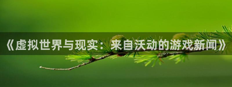 高德娱乐官方平台：《虚拟世界与现实：来自沃动的游戏新闻》